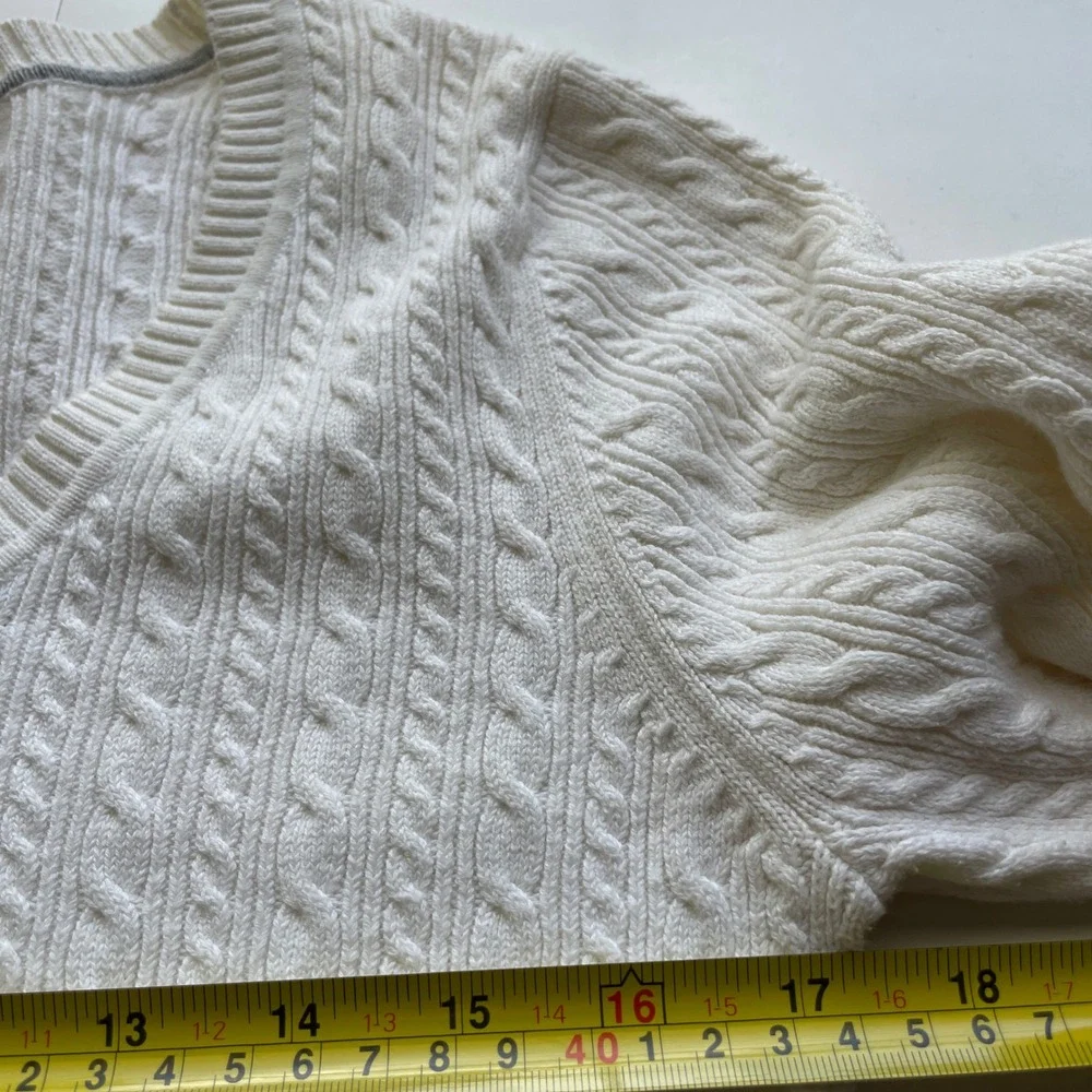 VTG Y2K Old Navy Womens Cable Knit Cotton Sweater Large Preppy Academia Timeless